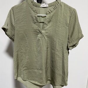 Pink Rose Sage Green Blouse